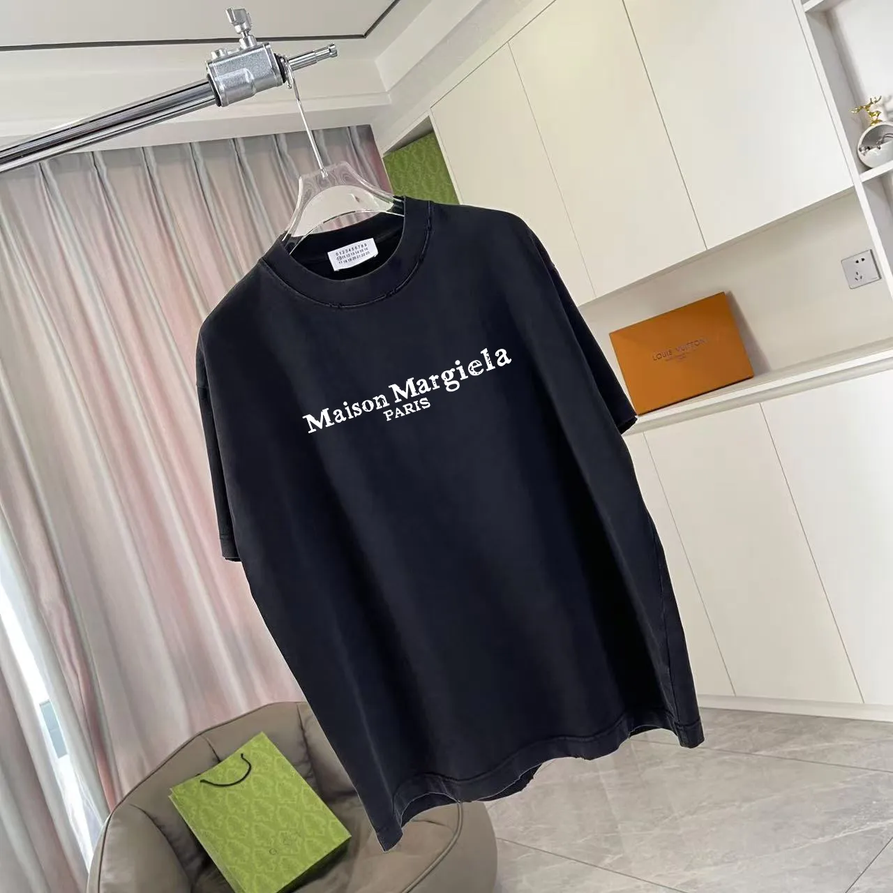 MM 6 2025 New Arrival logo 320g t Same Style Size：S M L XL XXL ：Black Gray Black Red